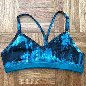 Alo Westerly Turquoise Sports Bra w Strappy Back